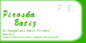 piroska batiz business card